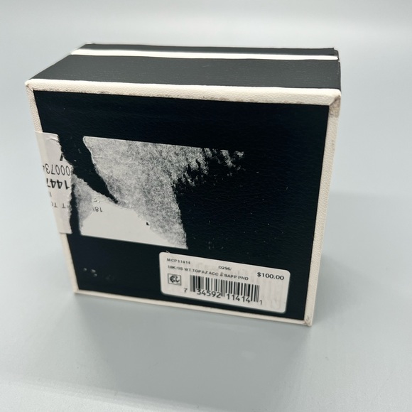 RH Maceys Sterling Silver Sapphire Pendant & Necklace - Picture 5 of 6